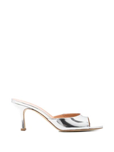 The Seller Metallic Open-toe Mules In Silver