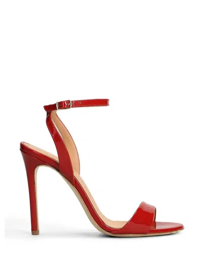 The Seller Patent-finish Ankle-strap Sandals In Red