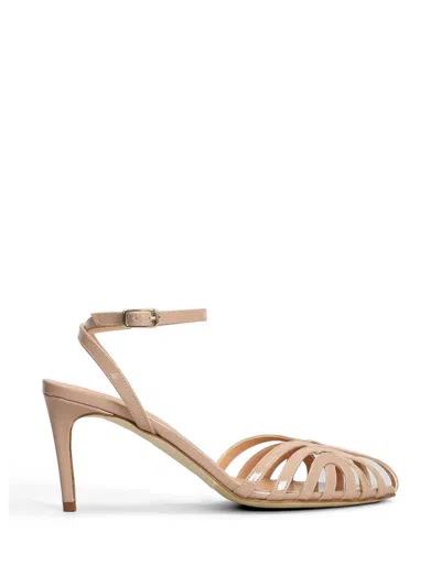 The Seller Patent-finish Caged Sandals In Neutral