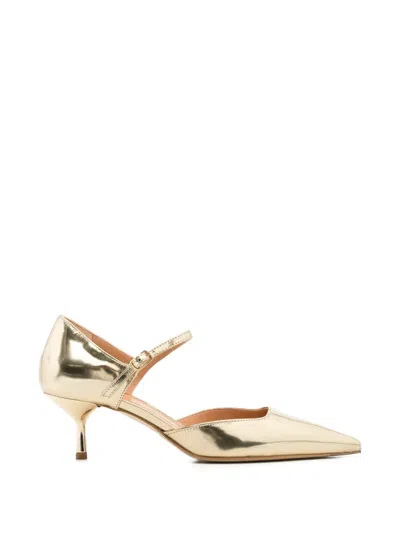 The Seller Pointed-toe Buckle-strap Pumps In Gold