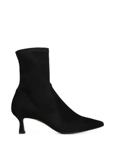 The Seller Pointed-toe Kitten-heel Ankle Boots In Black