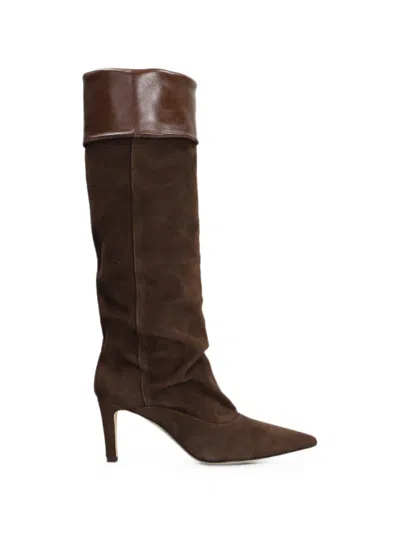 The Seller Pointed-toe Slouchy Knee-high Boots In Brown