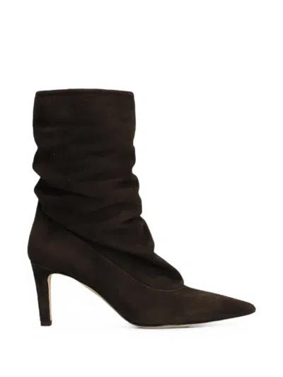 The Seller Pointed-toe Suede Ankle Boots In Brown