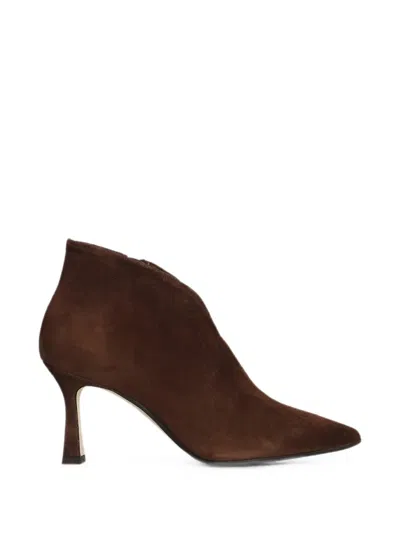 The Seller Pointed-toe V-cut Ankle Boots In Brown