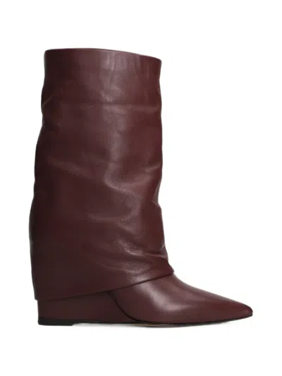 The Seller Pointed-toe Wedge Boots In 레드