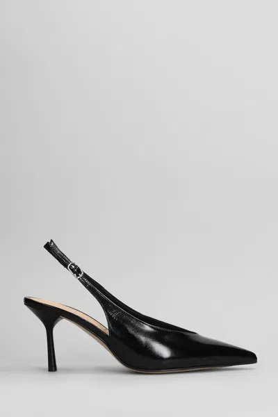 THE SELLER PUMPS IN BLACK LEATHER