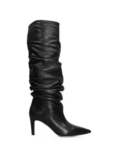 The Seller Ruched Pointed-toe Boots In Black