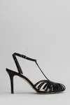 The Seller Sandals In Black Patent Leather In Black