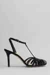 The Seller Sandals In Black Patent Leather In Black