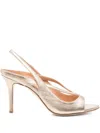 The Seller Sandals In Platinum Leather In Gold