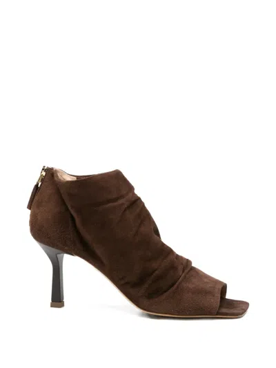 The Seller Square Open-toe Boots In Brown