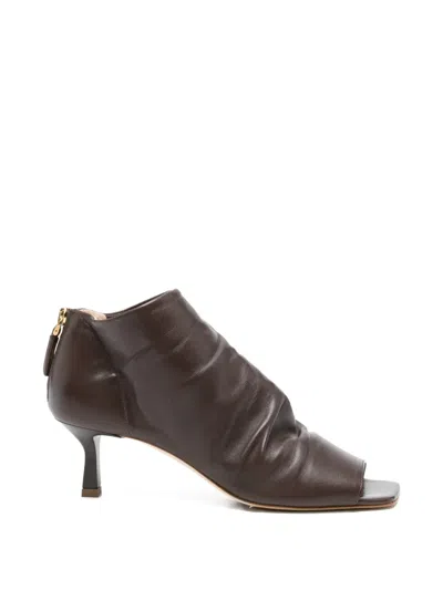 The Seller Square Open-toe Boots In Brown
