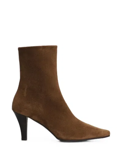 The Seller Square-toe Ankle Boots In Brown