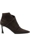 The Seller High Heels Ankle Boots In Brown Suede In Brown