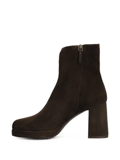 The Seller Suede Platform Ankle Boots In Black
