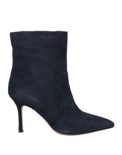 The Seller Woman Ankle Boots Blue Size 10 Soft Leather