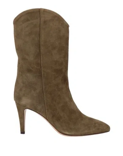 The Seller Woman Ankle Boots Military Green Size 5 Soft Leather