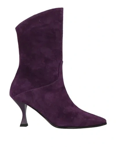 The Seller Woman Ankle Boots Purple Size 8 Leather