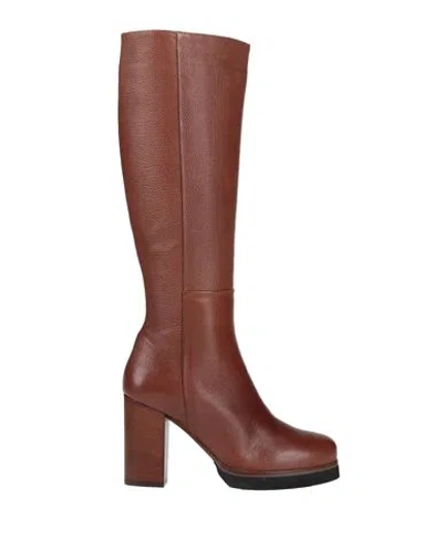 The Seller Woman Knee Boots Tan Size 11 Soft Leather In Brown