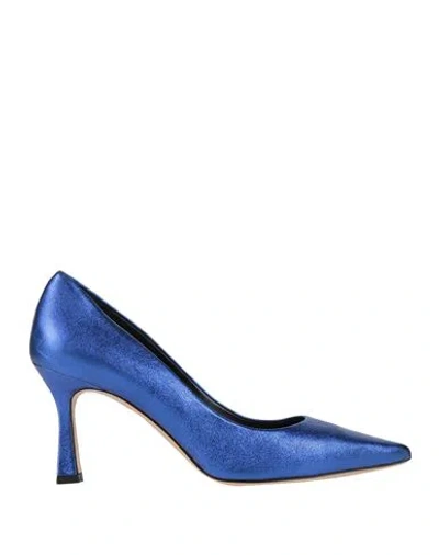 The Seller Woman Pumps Bright Blue Size 8 Leather