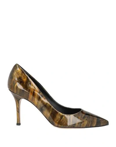 The Seller Woman Pumps Brown Size 9 Leather In Multi