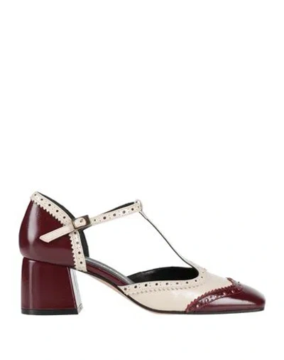 The Seller Woman Pumps Burgundy Size 9 Leather In Multi