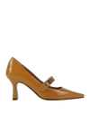 The Seller Woman Pumps Camel Size 7 Leather In Multi