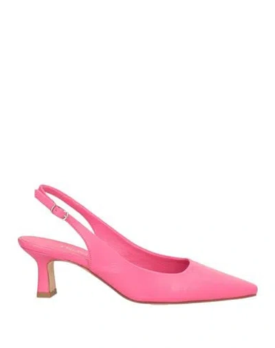 The Seller Woman Pumps Fuchsia Size 7 Leather In Pink