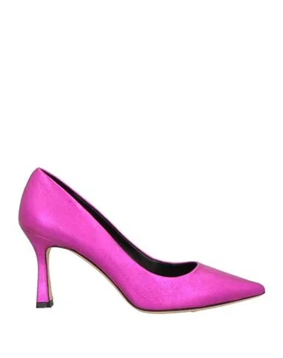 The Seller Woman Pumps Magenta Size 9 Leather In Pink