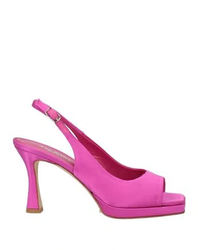 The Seller Woman Sandals Fuchsia Size 8 Textile Fibers