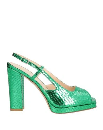 The Seller Woman Sandals Green Size 6 Leather
