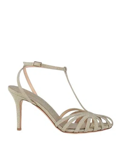 The Seller Woman Sandals Platinum Size 5 Leather In Gold