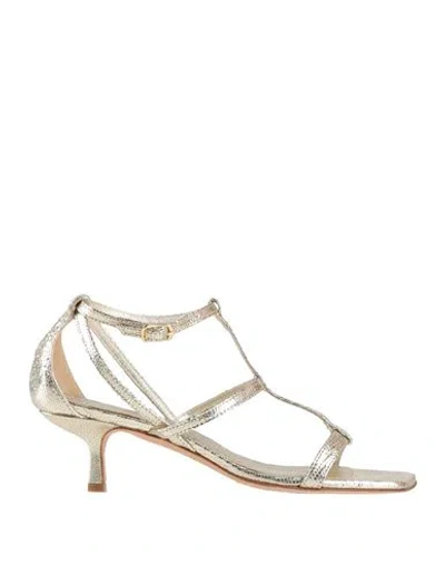 The Seller Woman Sandals Platinum Size 6 Leather In Gray