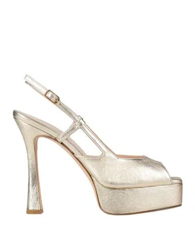 The Seller Woman Sandals Platinum Size 8 Leather In Silver