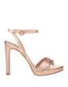 THE SELLER THE SELLER WOMAN SANDALS ROSE GOLD SIZE 10 LEATHER