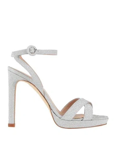 The Seller Woman Sandals Silver Size 8 Leather In Neutral