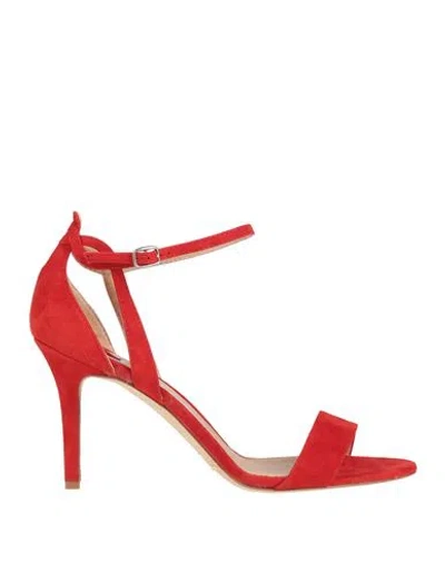 The Seller Woman Sandals Tomato Red Size 6 Soft Leather