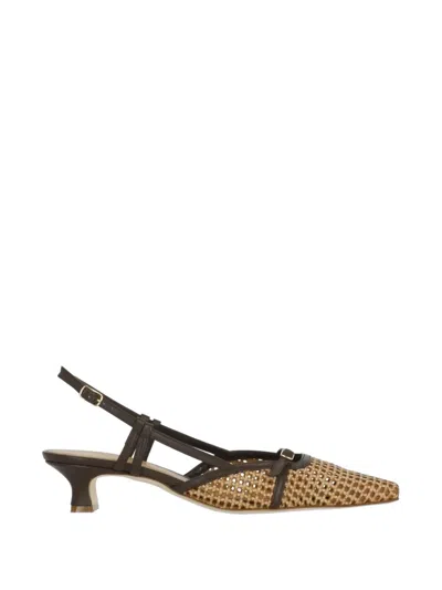 The Seller Woven Buckle-strap Pumps In Animal Print