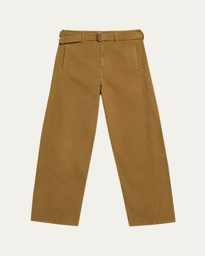 The Seven Continents Men's Cotton Barrel-leg Pants In Brown