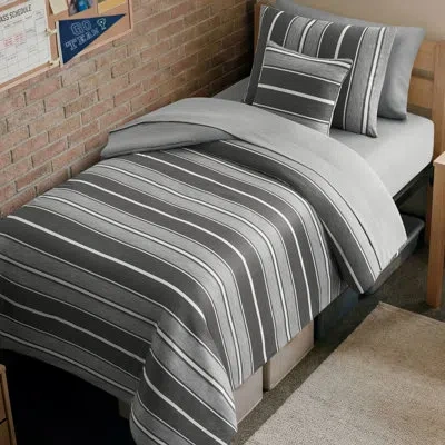 The Sheet Lab Lyon Stripe Bed-in-a-bag Comforter Set In Gray