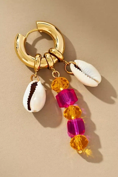 The Shell Dealer Sunshine Dealer Huggie Earring In Pink