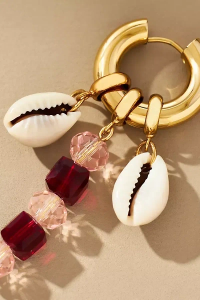 The Shell Dealer Sunshine Dealer Huggie Earring In Red