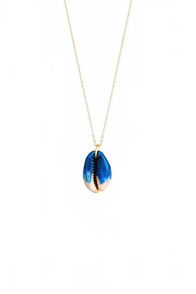 The Shell Dealer What The Shell Necklace In Blue