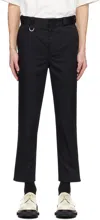 The Shepherd Undercover Black Appliqué Trousers In Black