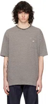 The Shepherd Undercover Gray & White Striped T-shirt In Gray Border