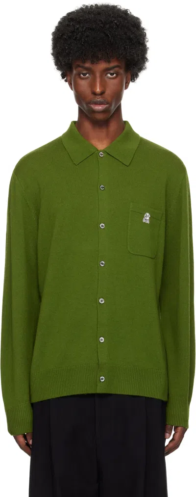 The Shepherd Undercover Green Us2d4901 Cardigan In Moss Green