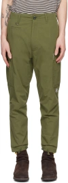 The Shepherd Undercover Khaki Cinch Tab Cargo Pants In Khaki