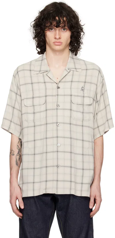 The Shepherd Undercover Off-white & Gray Check Shirt In Ivory Ck