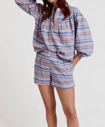 The Shirt Barry Short In Blue / Orange Stripe In Purple