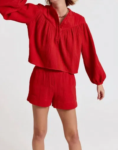 The Shirt Barry Short In Ruby Gauze